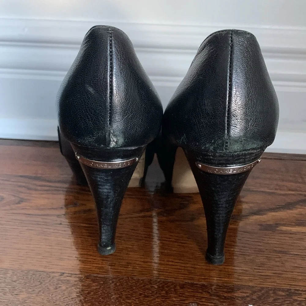 Michael Kors Black Peep Toe Pumps High Heels Classic